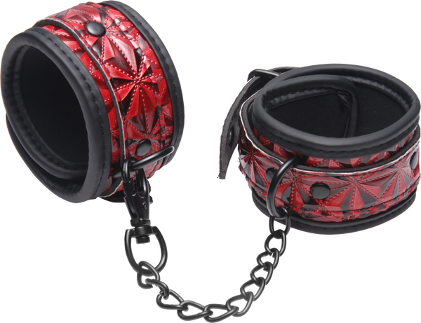 Crimson Tied Embossed Ankle Cuffs