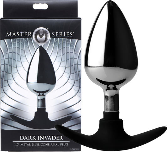 Dark Invader Metal And Silicone Anal Plug - Large