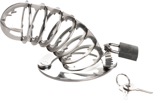 Stainless Steel Spiked Chastity Cage