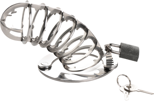 Stainless Steel Spiked Chastity Cage