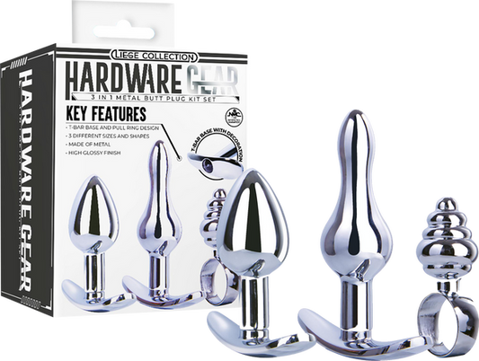 3 in 1 Metal Butt Plug Kit Set