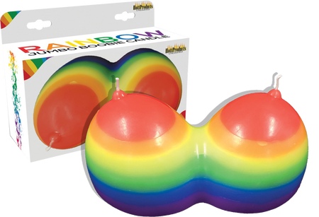 Rainbow Jumbow Boobie Candle