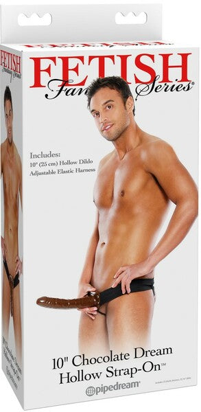 10" Chocolate Dream Hollow Strap-On